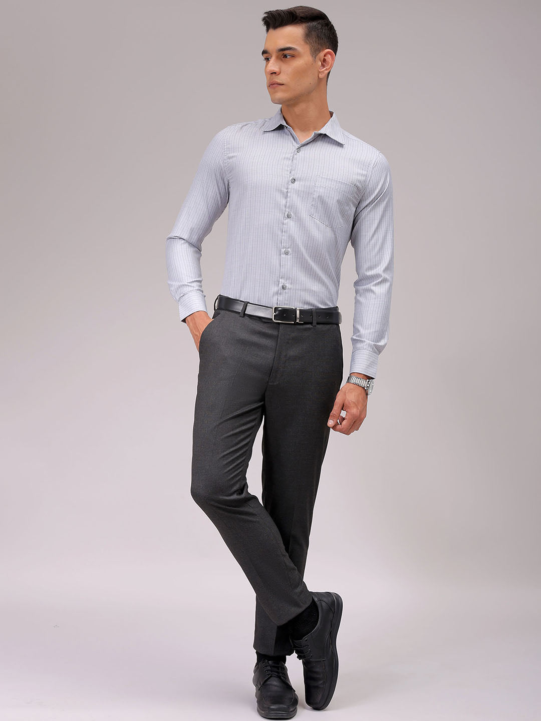 Men's Slim Fit Striped Formal Shirt