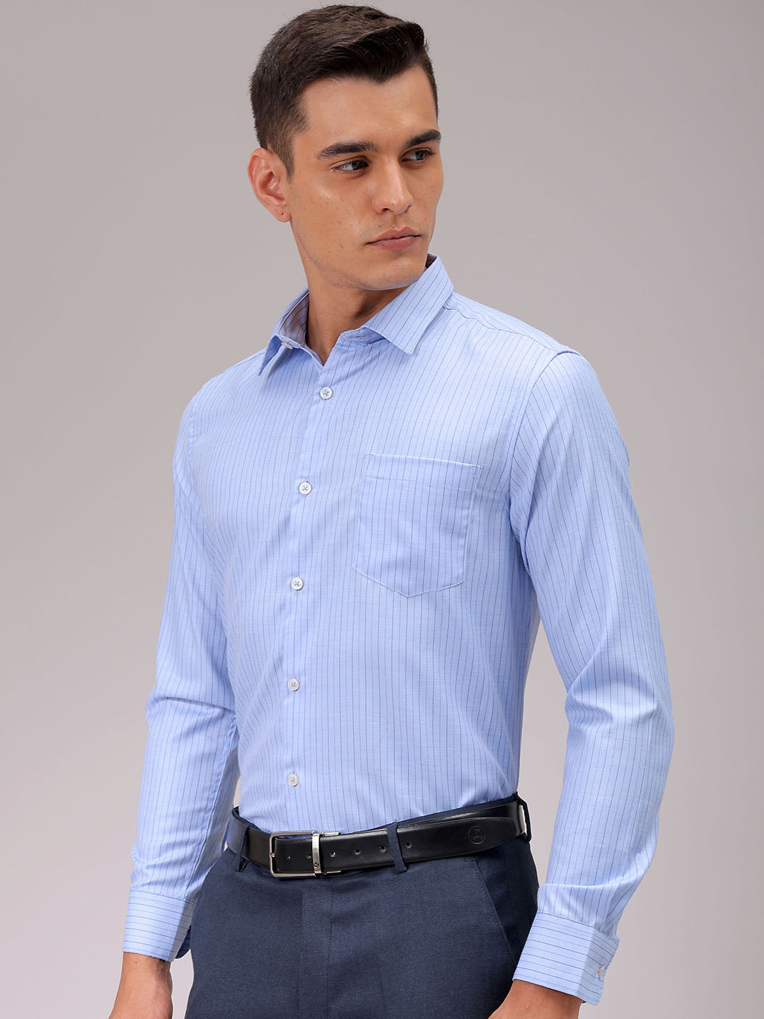 Men's Slim Fit Striped Formal Shirt