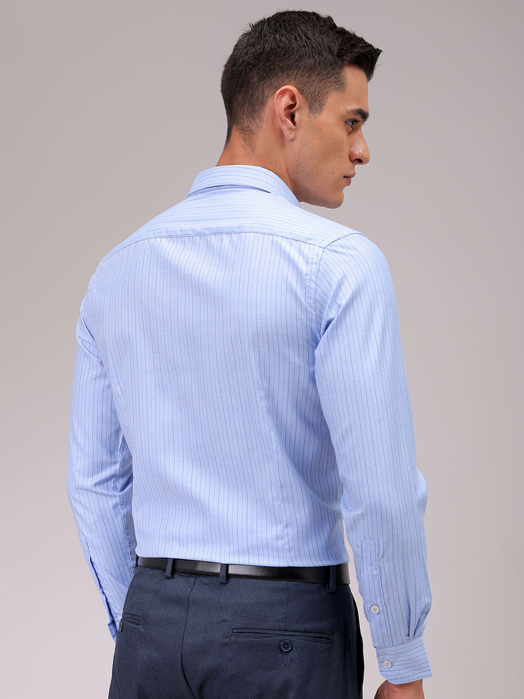 Men's Slim Fit Striped Formal Shirt