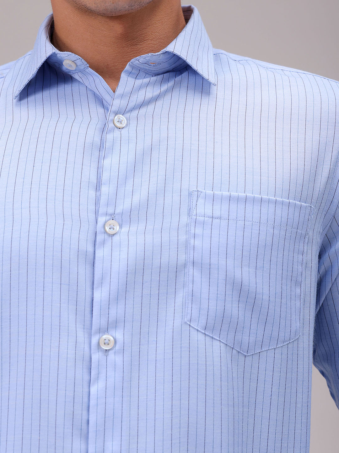 Men's Slim Fit Striped Formal Shirt