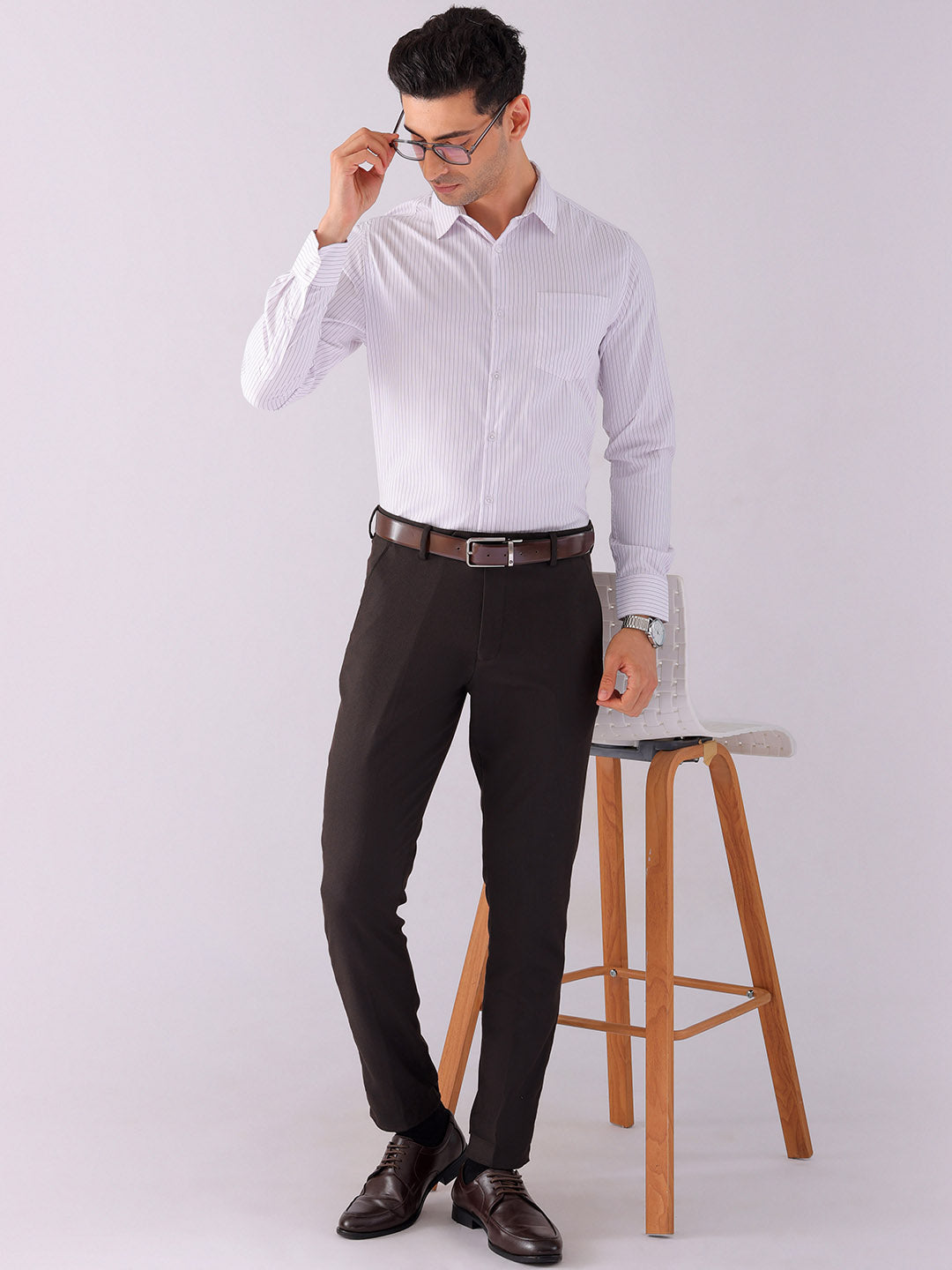 Shop Men's Striped Slim Fit Formal Shirt Online.