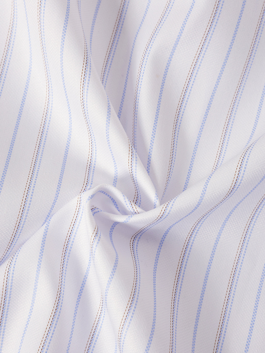 Men's White Slim Fit Striped Formal Shirt