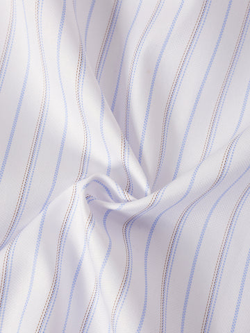 Men's White Slim Fit Striped Formal Shirt