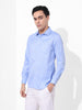 Men's Blue Slim Fit Striped Formal Shirt