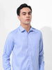 Men's Blue Slim Fit Striped Formal Shirt