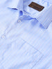Men's Blue Slim Fit Striped Formal Shirt