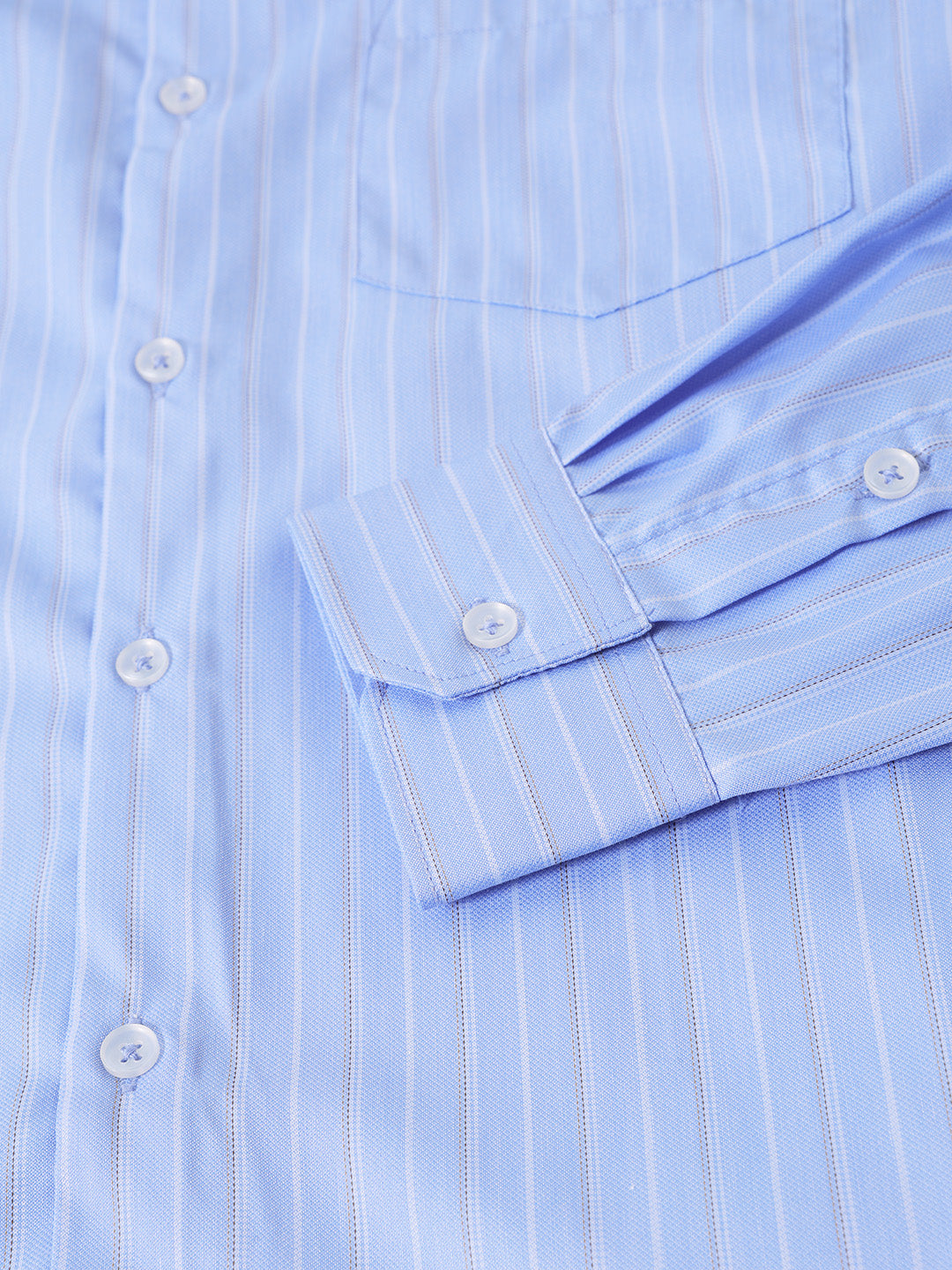 Men's Blue Slim Fit Striped Formal Shirt