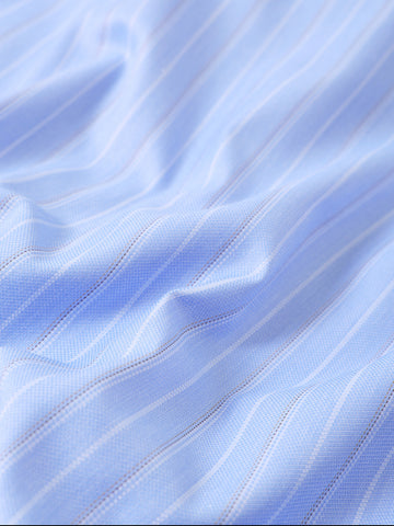 Men's Blue Slim Fit Striped Formal Shirt