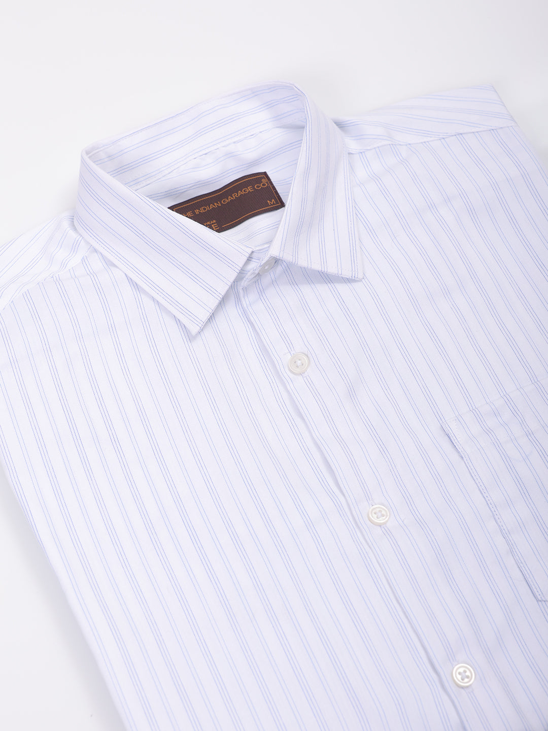 Men's Blue Slim Fit Striped Formal Shirt