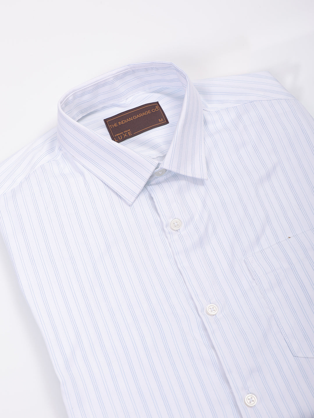 Men's Teal Slim Fit Striped Formal Shirt