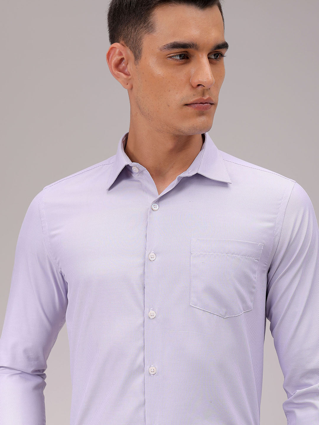 Men's Slim Fit Striped Formal Shirt