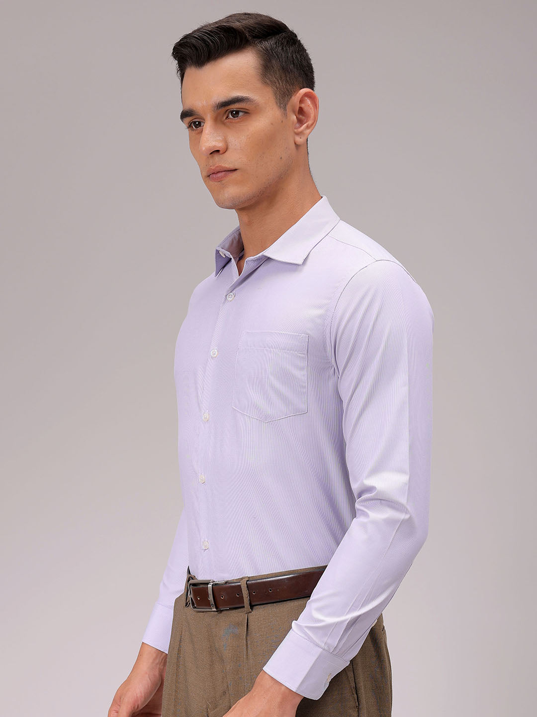 Men's Slim Fit Striped Formal Shirt