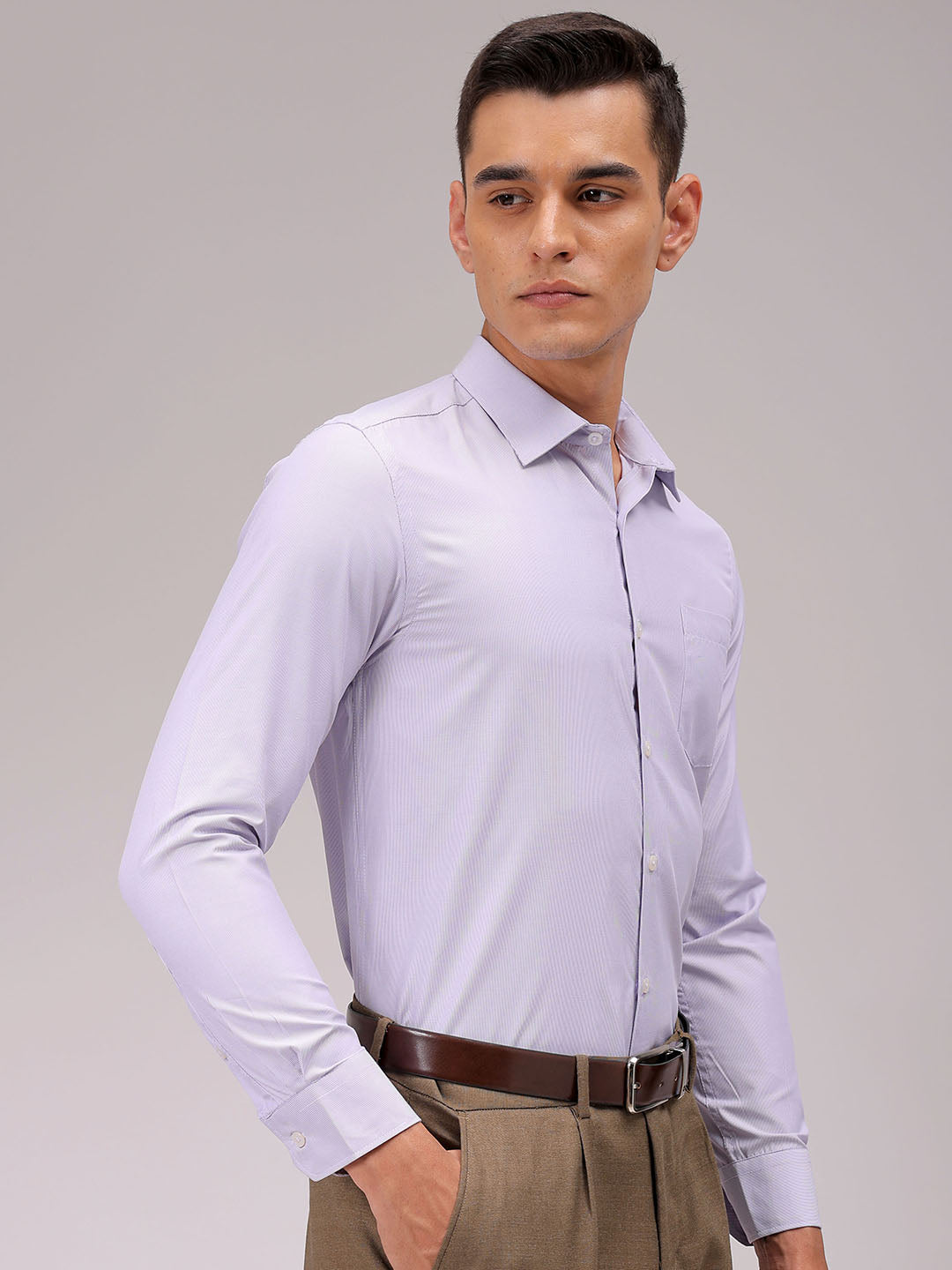 Men's Slim Fit Striped Formal Shirt