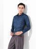 Men's Blue Slim Fit Striped Formal Shirt