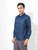 Men's Blue Slim Fit Striped Formal Shirt