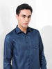 Men's Blue Slim Fit Striped Formal Shirt