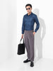 Men's Blue Slim Fit Striped Formal Shirt