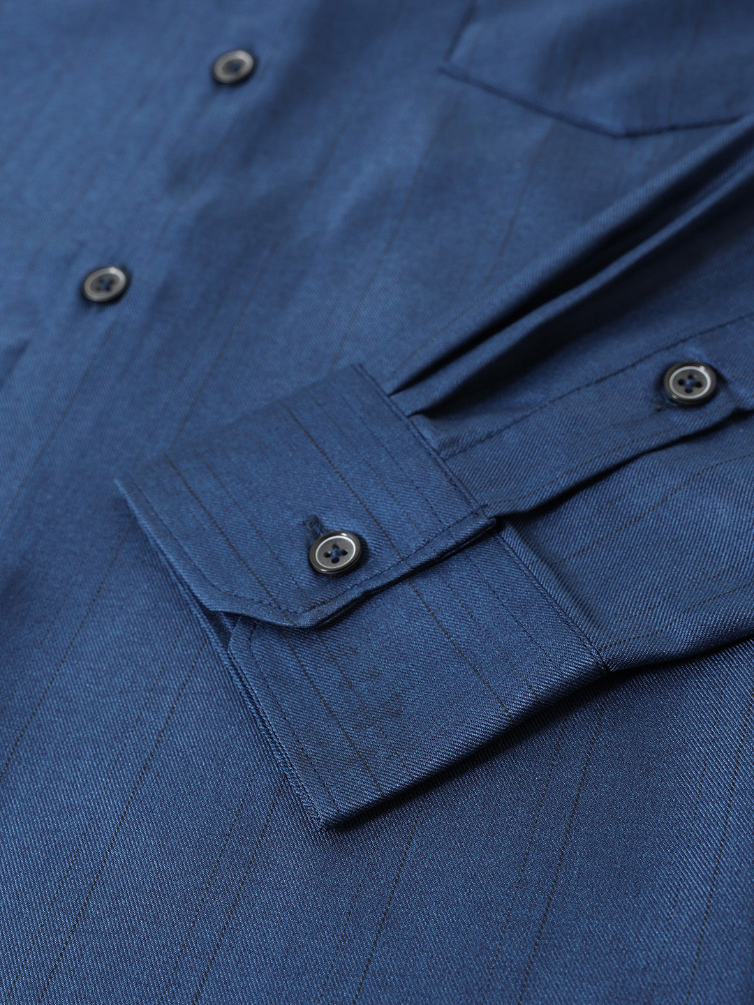 Men's Blue Slim Fit Striped Formal Shirt