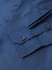 Men's Blue Slim Fit Striped Formal Shirt