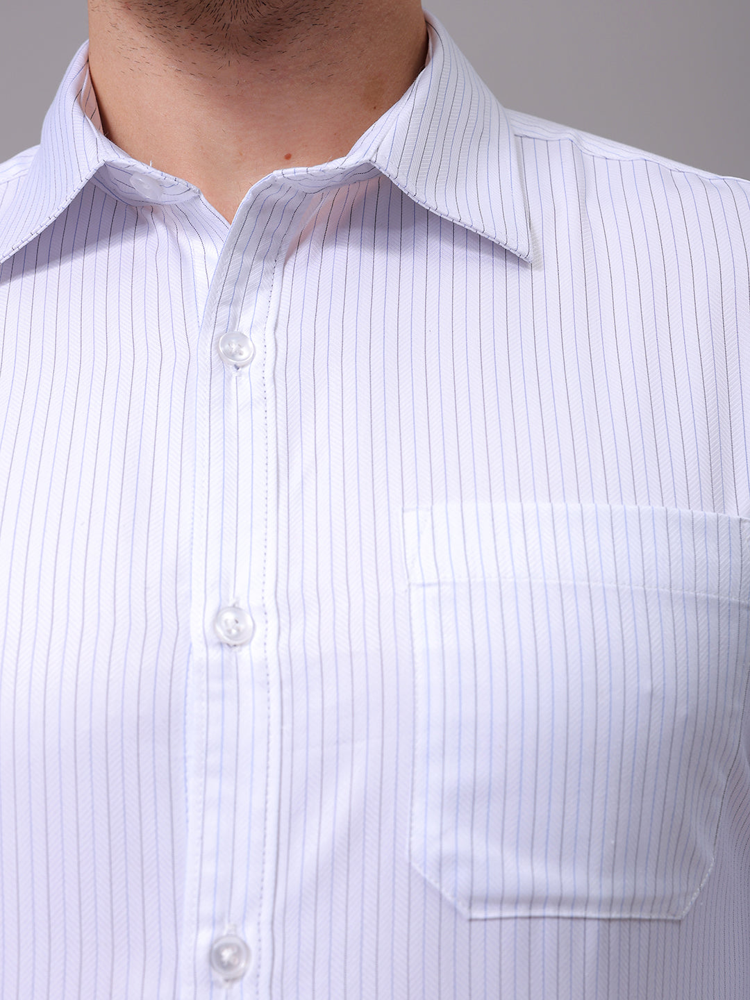 Men's Slim Fit Striped Formal Shirt