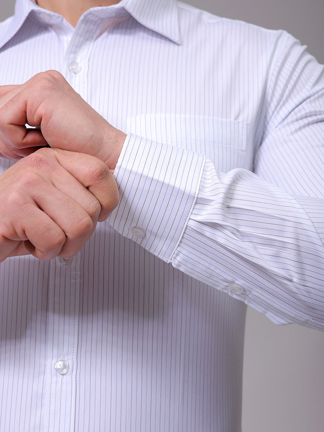 Men's Slim Fit Striped Formal Shirt