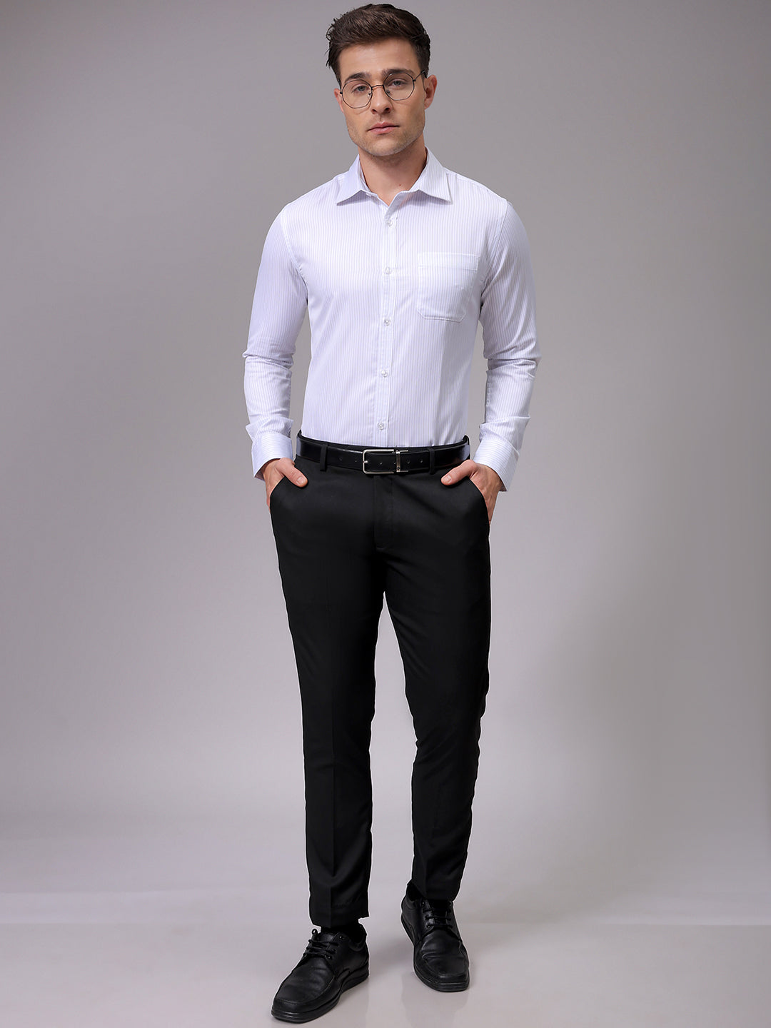 Men's Slim Fit Striped Formal Shirt