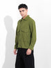 Men's Olive Boxy Fit Solid Street Shirt