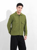 Men's Olive Boxy Fit Solid Street Shirt