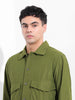 Men's Olive Boxy Fit Solid Street Shirt