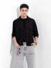 Men's Black Boxy Fit Solid Street Shirt