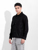 Men's Black Boxy Fit Solid Street Shirt