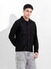 Men's Black Boxy Fit Solid Street Shirt