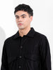Men's Black Boxy Fit Solid Street Shirt