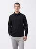 Men's Black Relaxed Fit Solid Resort Wear Shirt
