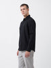 Men's Black Relaxed Fit Solid Resort Wear Shirt