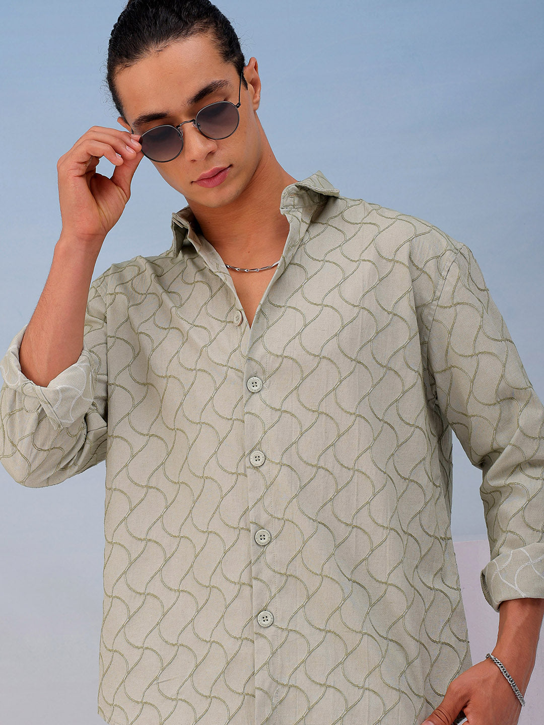 Shop Men's Textured Relaxed Fit Shirt Online.