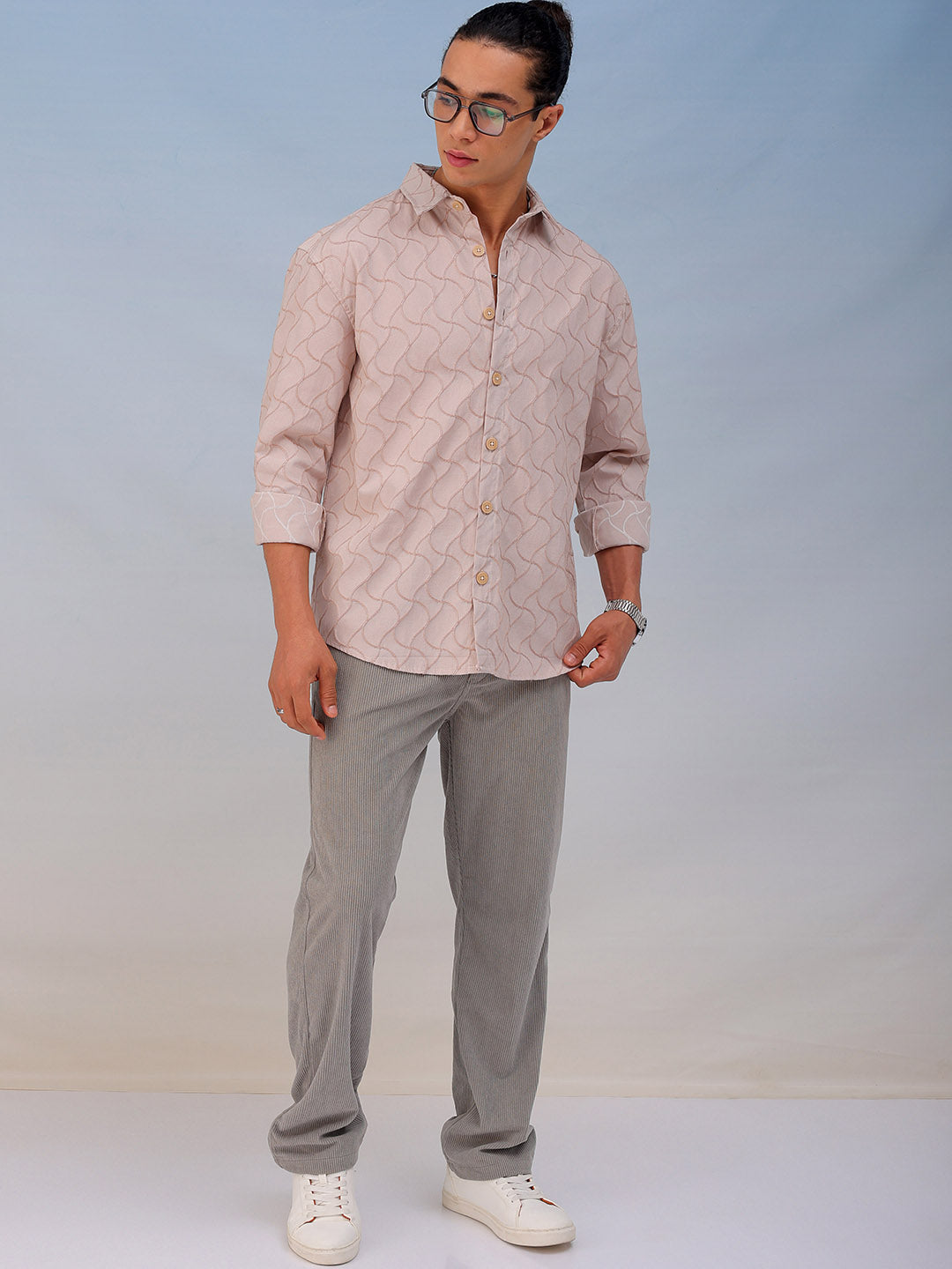 Shop Men's Textured Relaxed Fit Shirt Online.