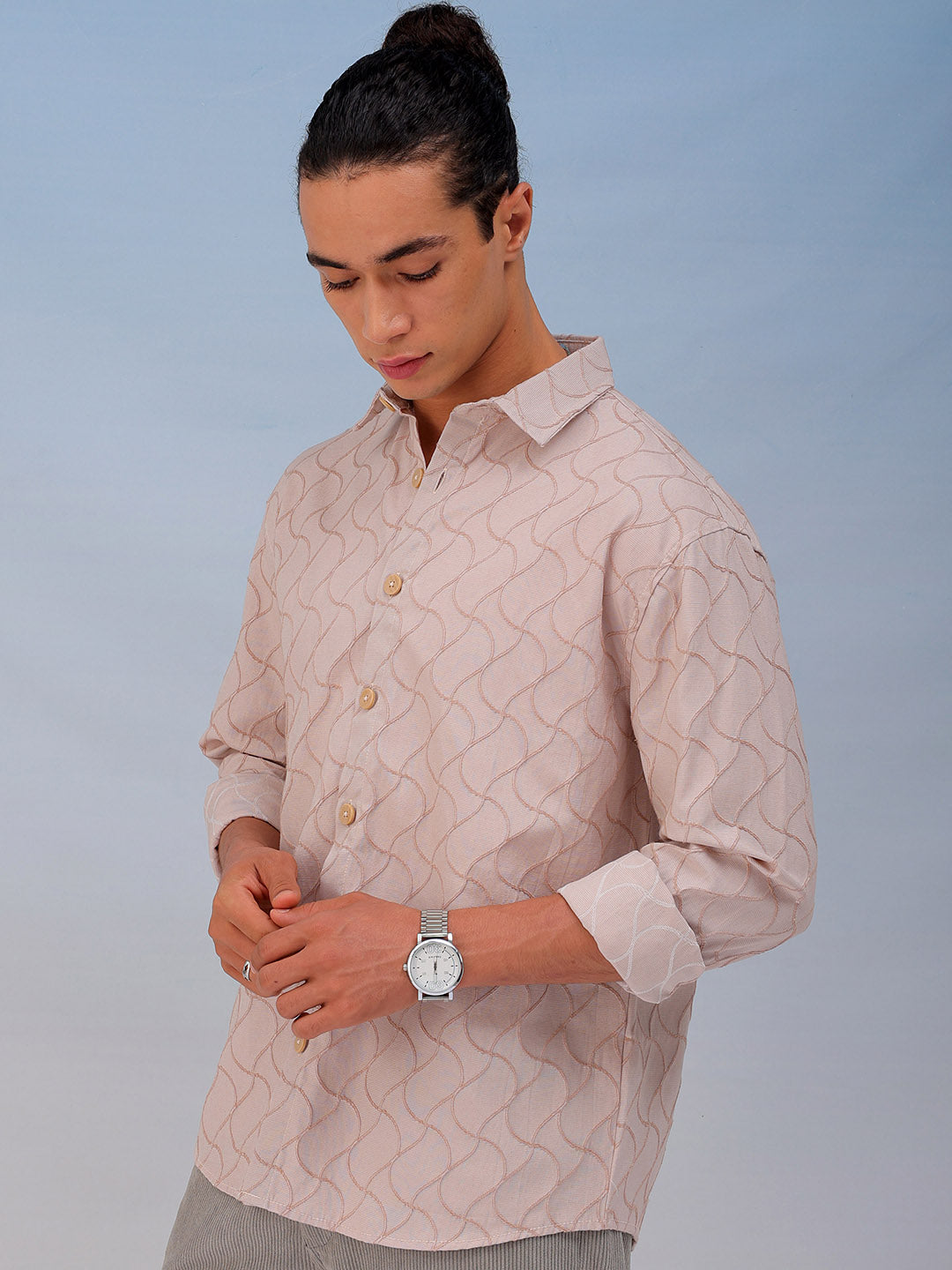 Shop Men's Textured Relaxed Fit Shirt Online.