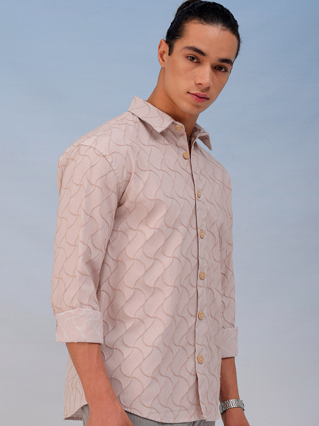 Shop Men's Textured Relaxed Fit Shirt Online.