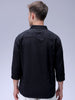 Men's Black Relaxed Fit Solid Resort Wear Shirt