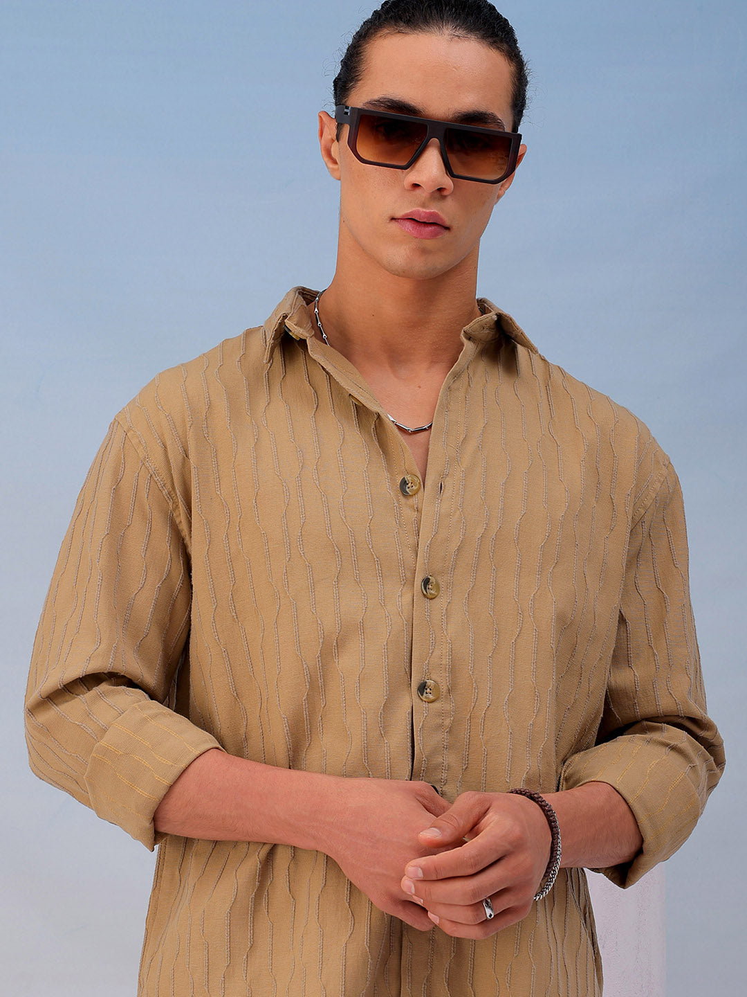 Shop Men's Textured Relaxed Fit Shirt Online.