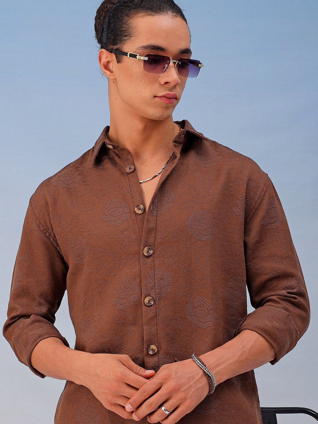 Shop Men's Textured Relaxed Fit Shirt Online.