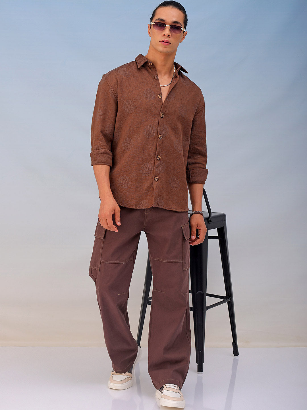 Shop Men's Textured Relaxed Fit Shirt Online.