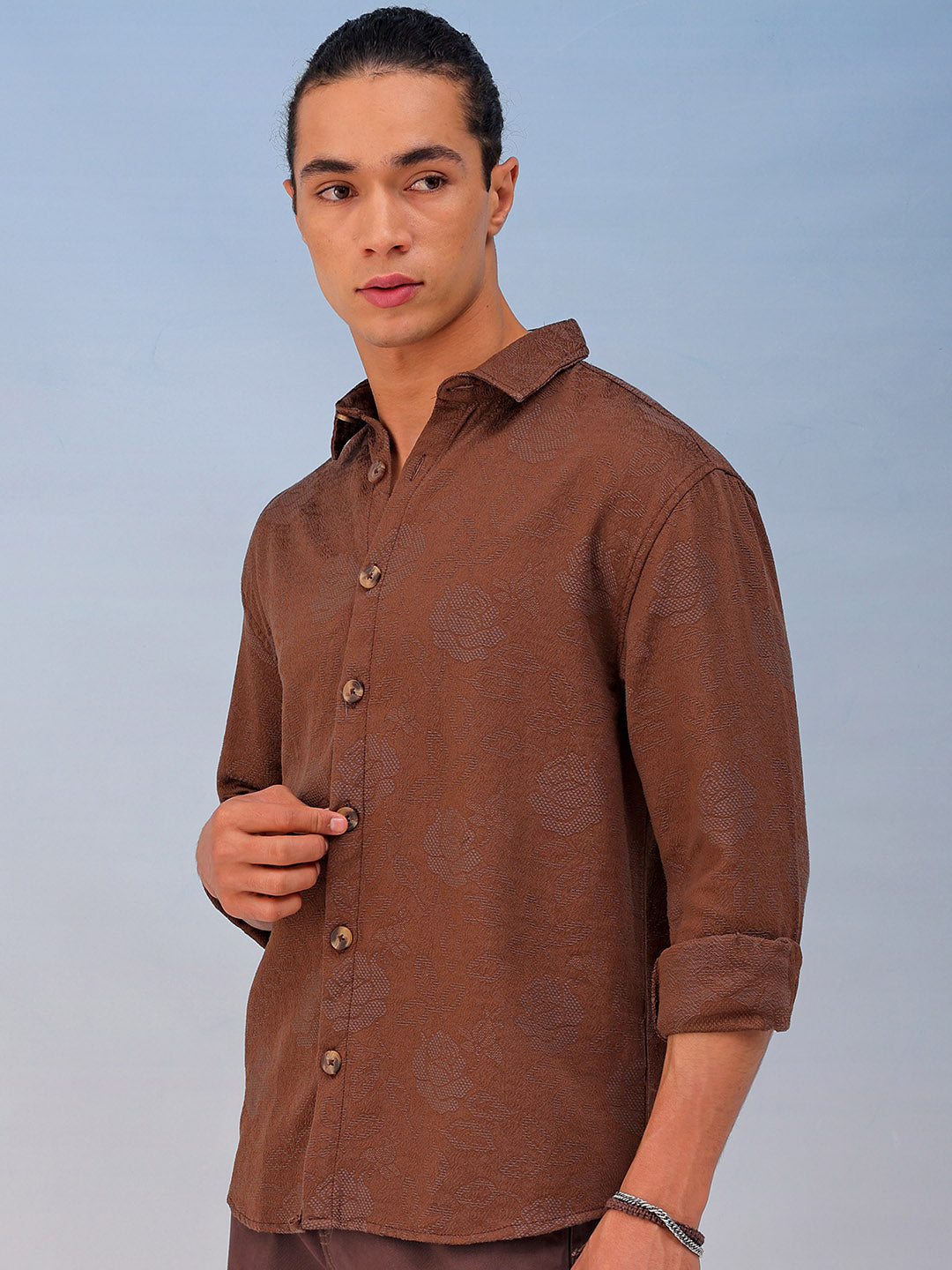 Shop Men's Textured Relaxed Fit Shirt Online.