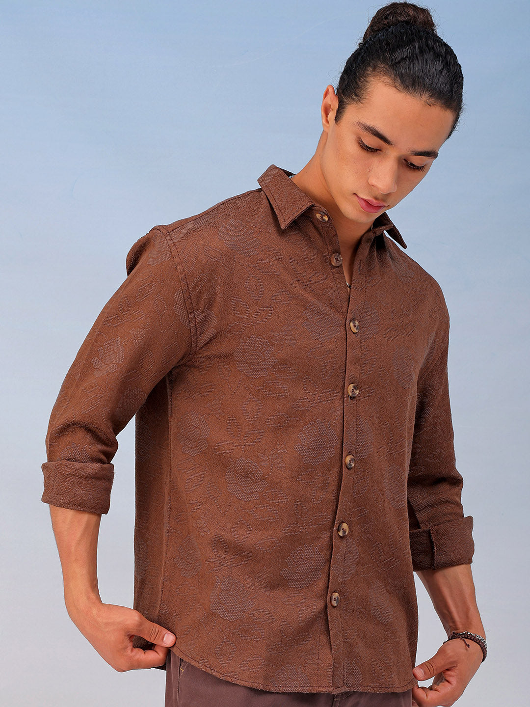 Shop Men's Textured Relaxed Fit Shirt Online.