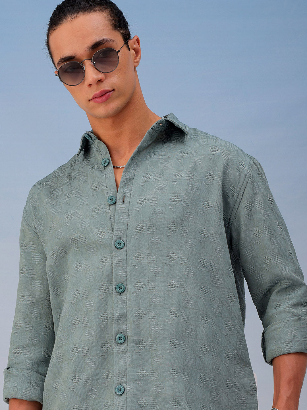 Shop Men's Textured Relaxed Fit Shirt Online.