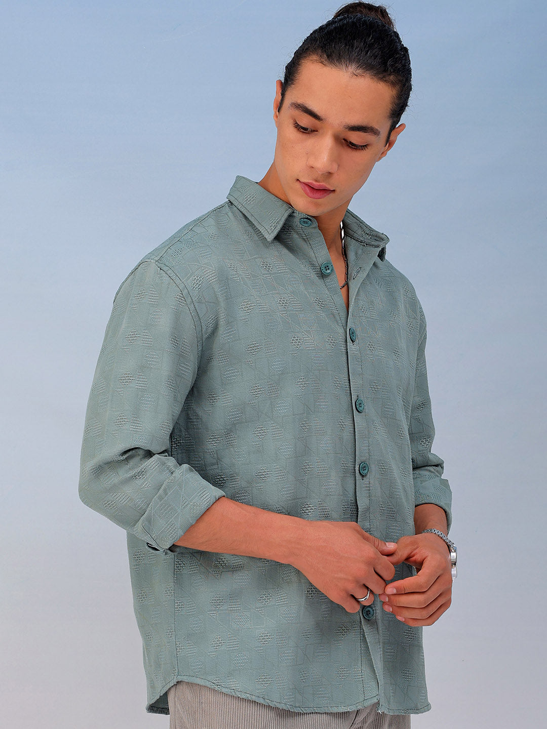 Shop Men's Textured Relaxed Fit Shirt Online.