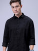 Men's Black Relaxed Fit Solid Resort Wear Shirt