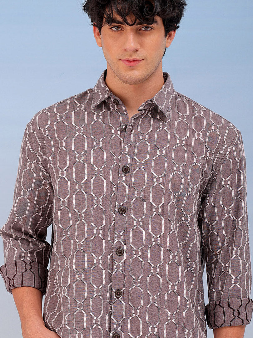 Shop Men's Textured Relaxed Fit Shirt Online.