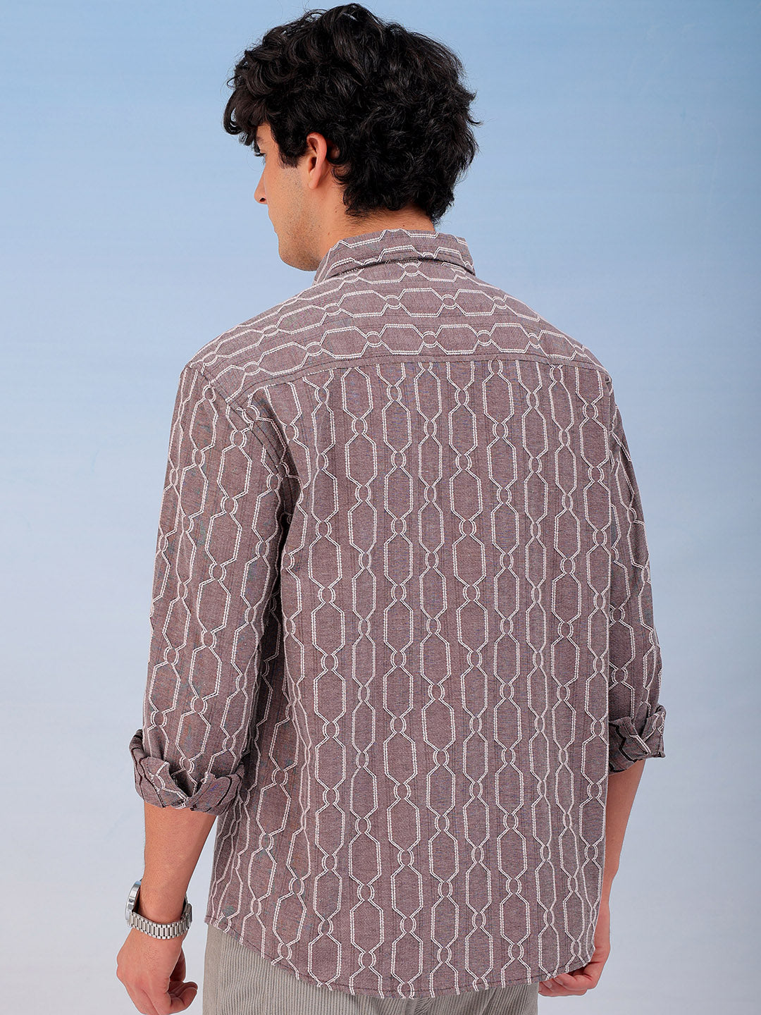 Shop Men's Textured Relaxed Fit Shirt Online.